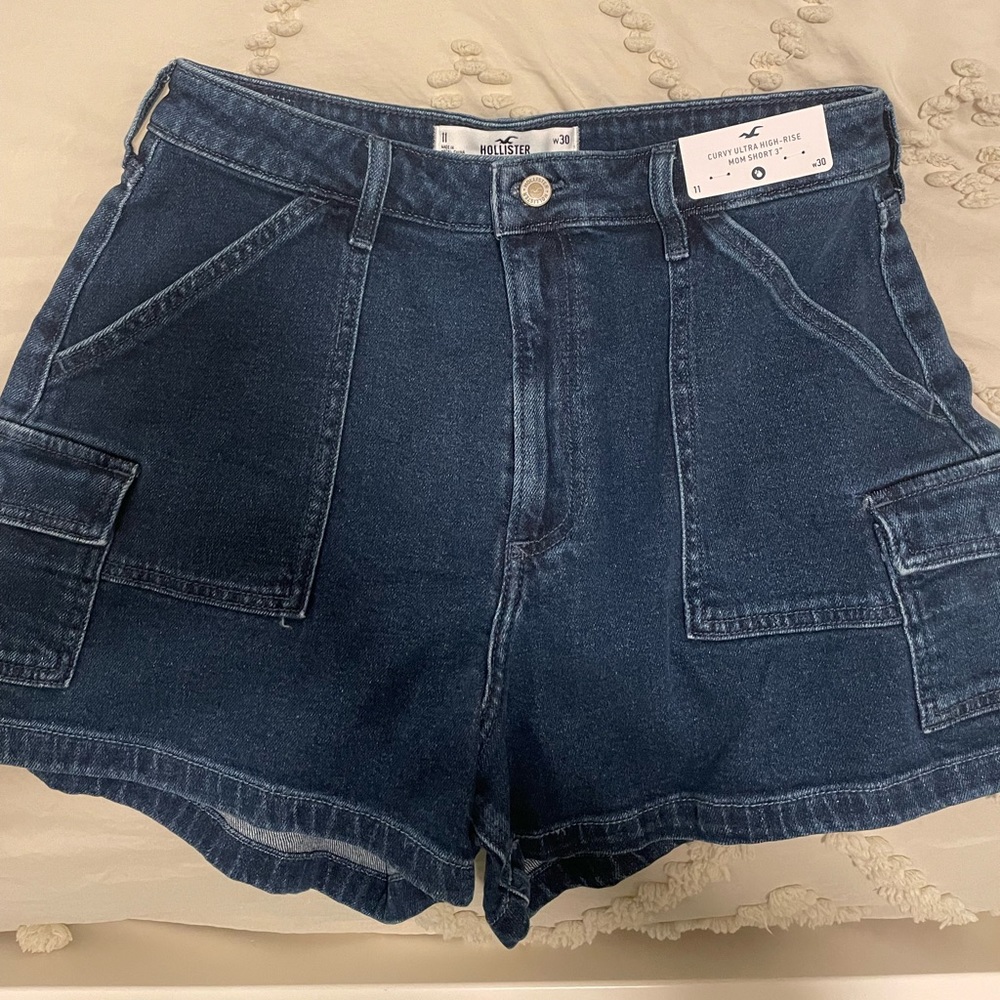 Hollister Blue Jean Cargo Shorts